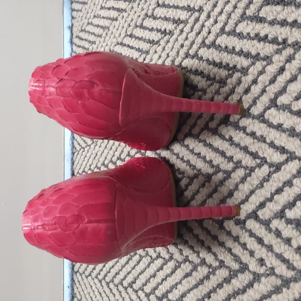 Pink Python Pumps - image 4